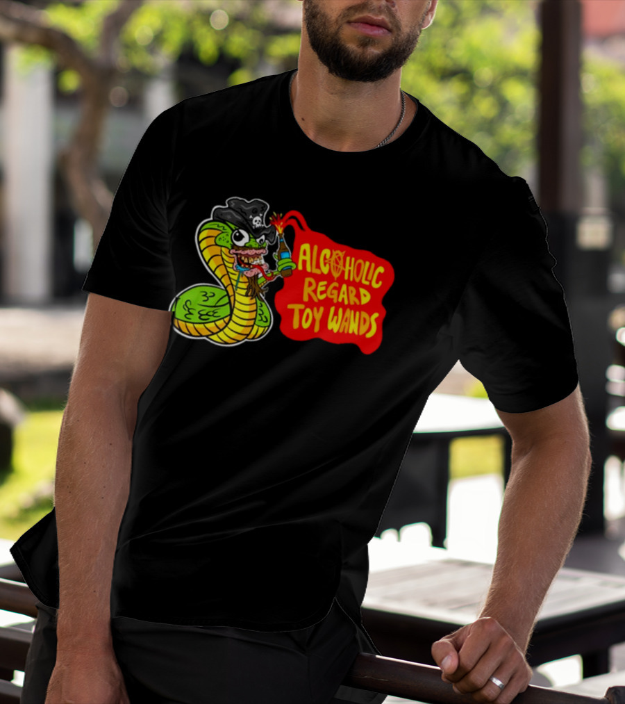 ALCOHOLIC REGARD TOY WANDS Snake Pirate Drinking T-Shirt