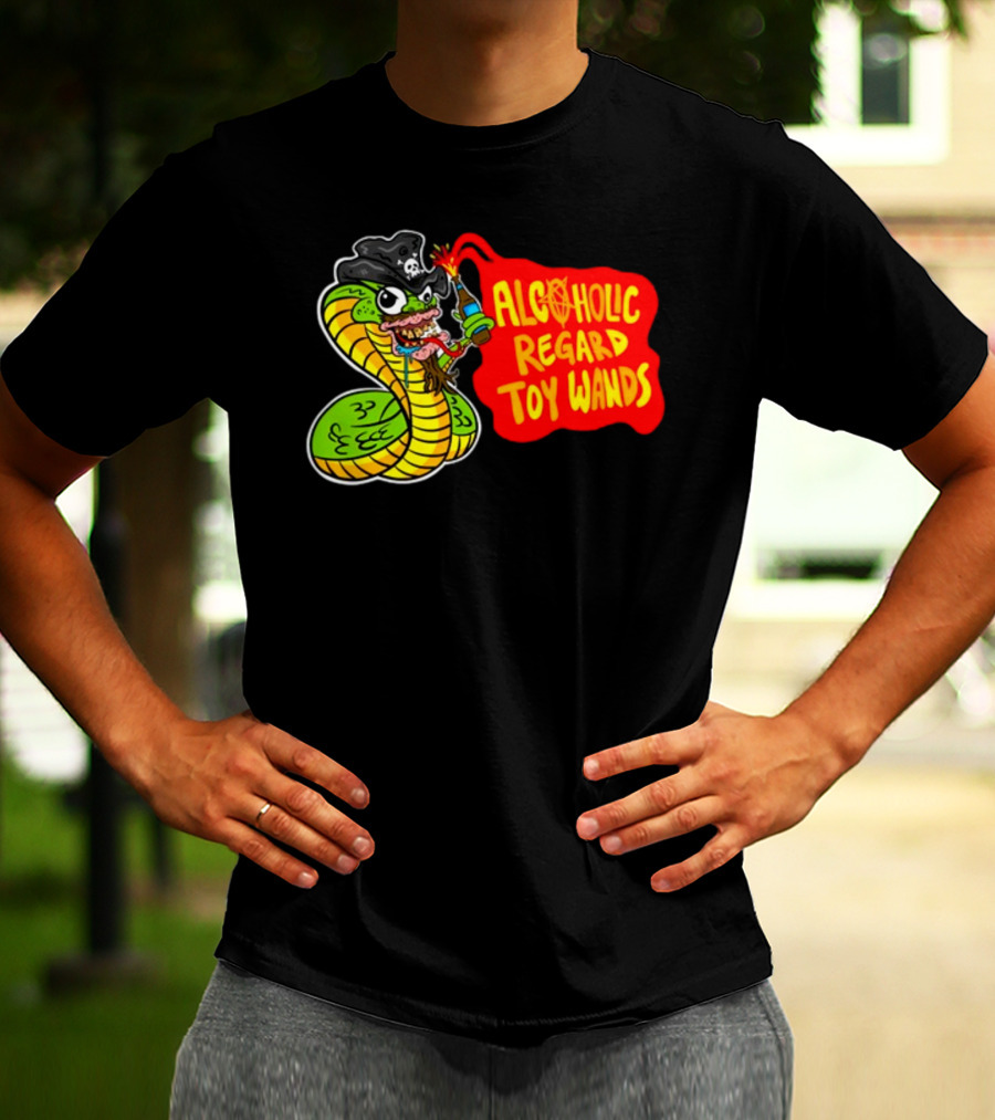 ALCOHOLIC REGARD TOY WANDS Snake Pirate Drinking T-Shirt