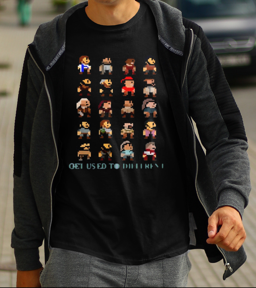 Get Used To Different Pixelated Characters Collection T-Shirt