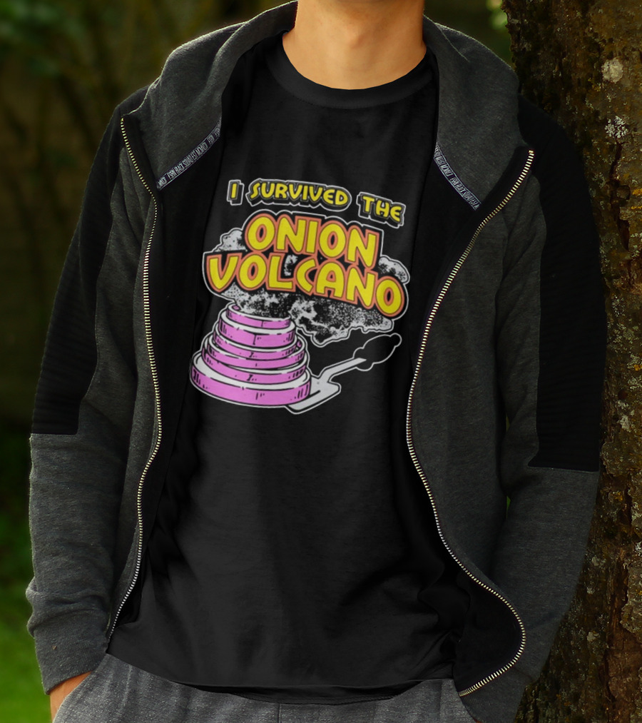 I Survived The Onion Volcano Hibachi Grill Smoke Spatula Scene T-Shirt