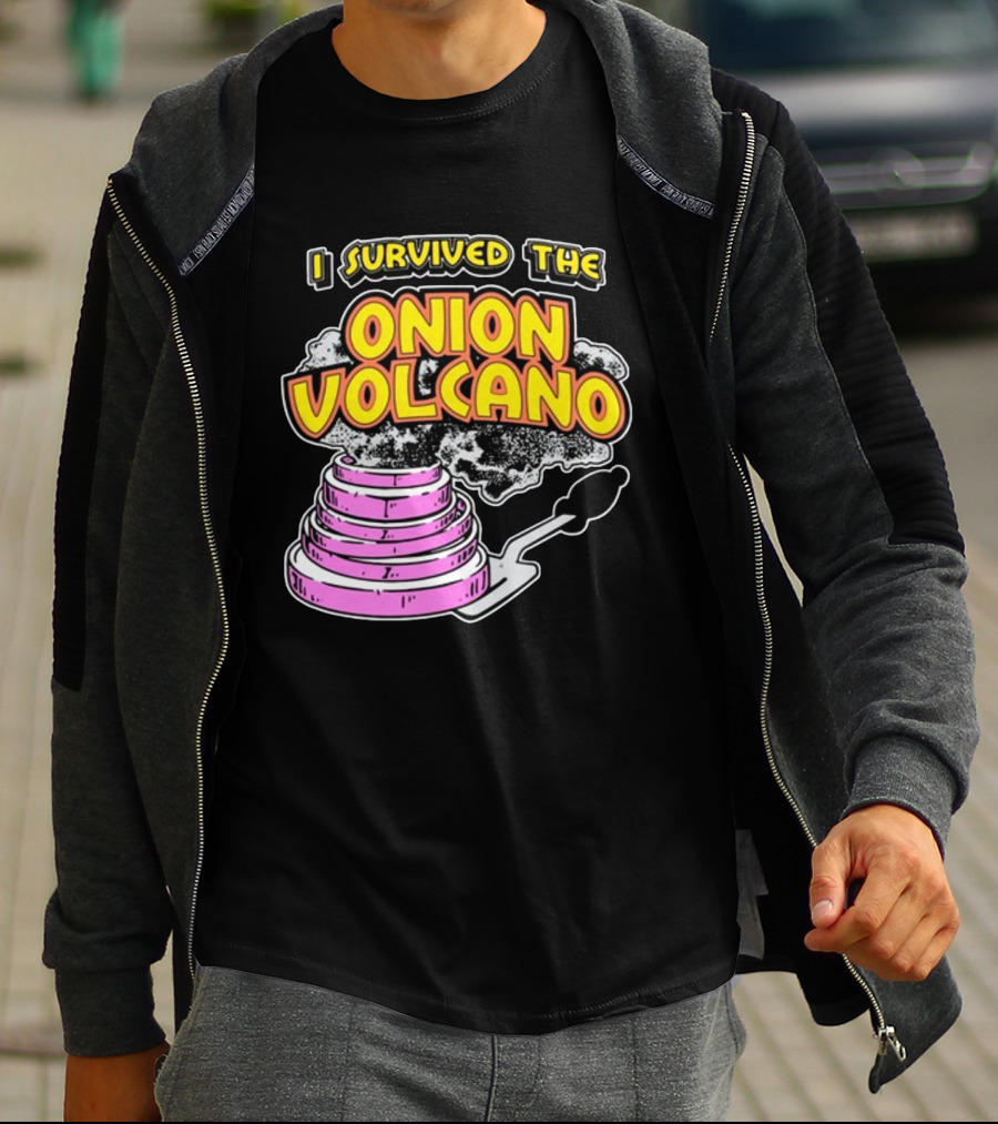 I Survived The Onion Volcano Hibachi Grill Smoke Spatula Scene T-Shirt
