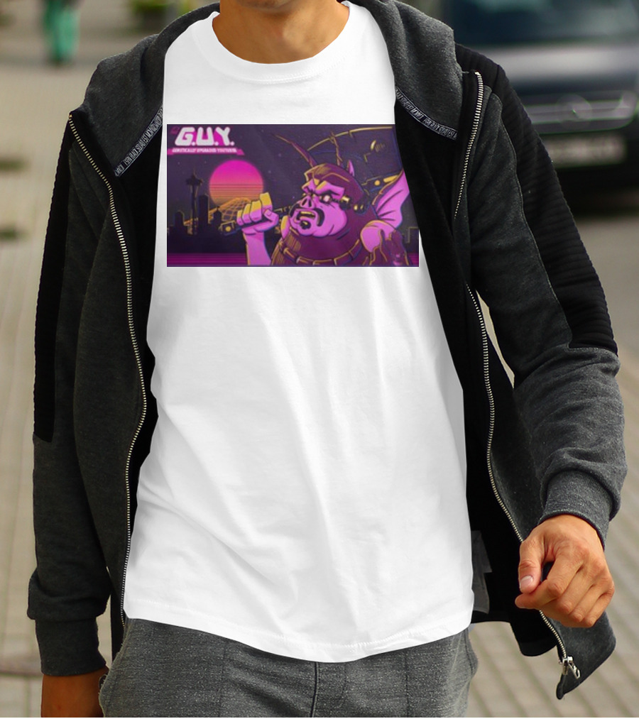 Gundamishere G.U.Y. Generically Upgraded New Retro Sci-Fi Neon T-Shirt