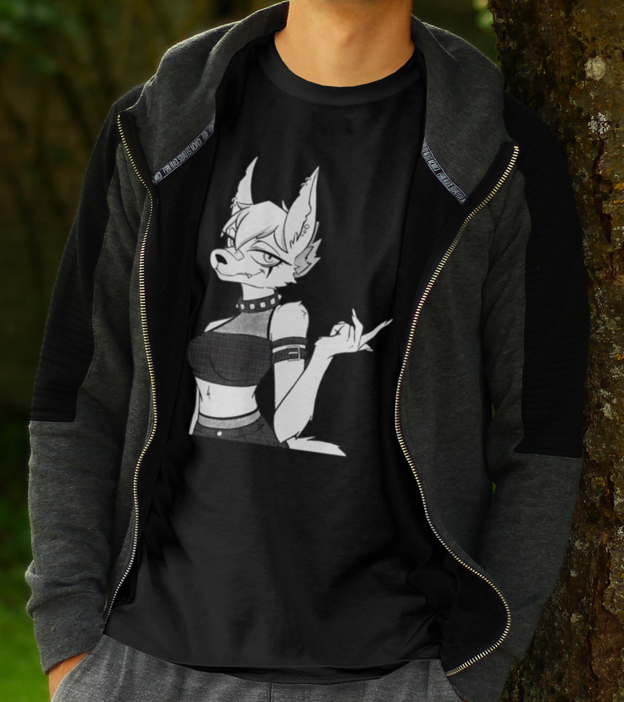 Punk Girl Jackal Attitude Aesthetic T-Shirt