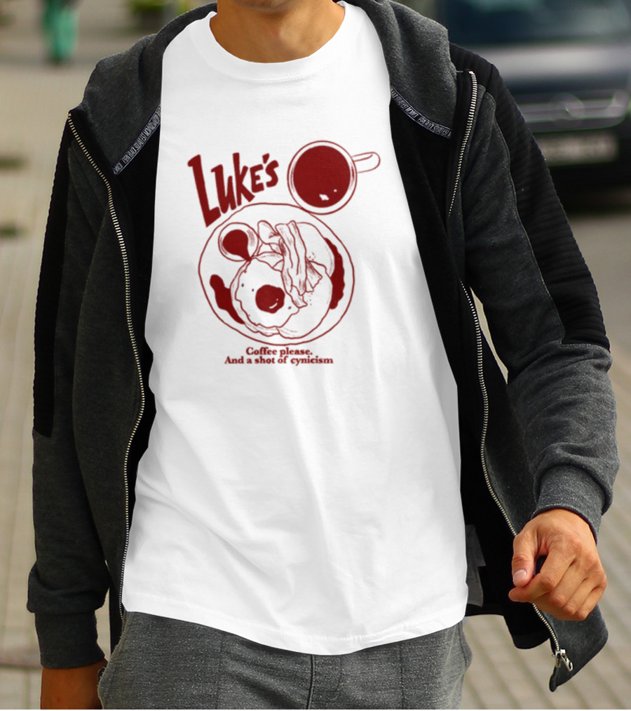 Luke's Coffee Please And A Shot Of Cynicism Thecliqueclothingco T-Shirt