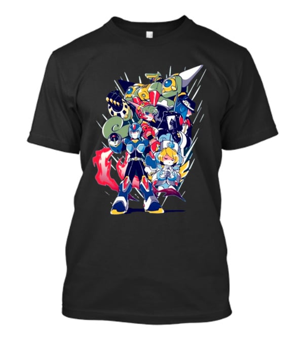 Mega Man X Armor With Maverick Bosses And Allies T-Shirt