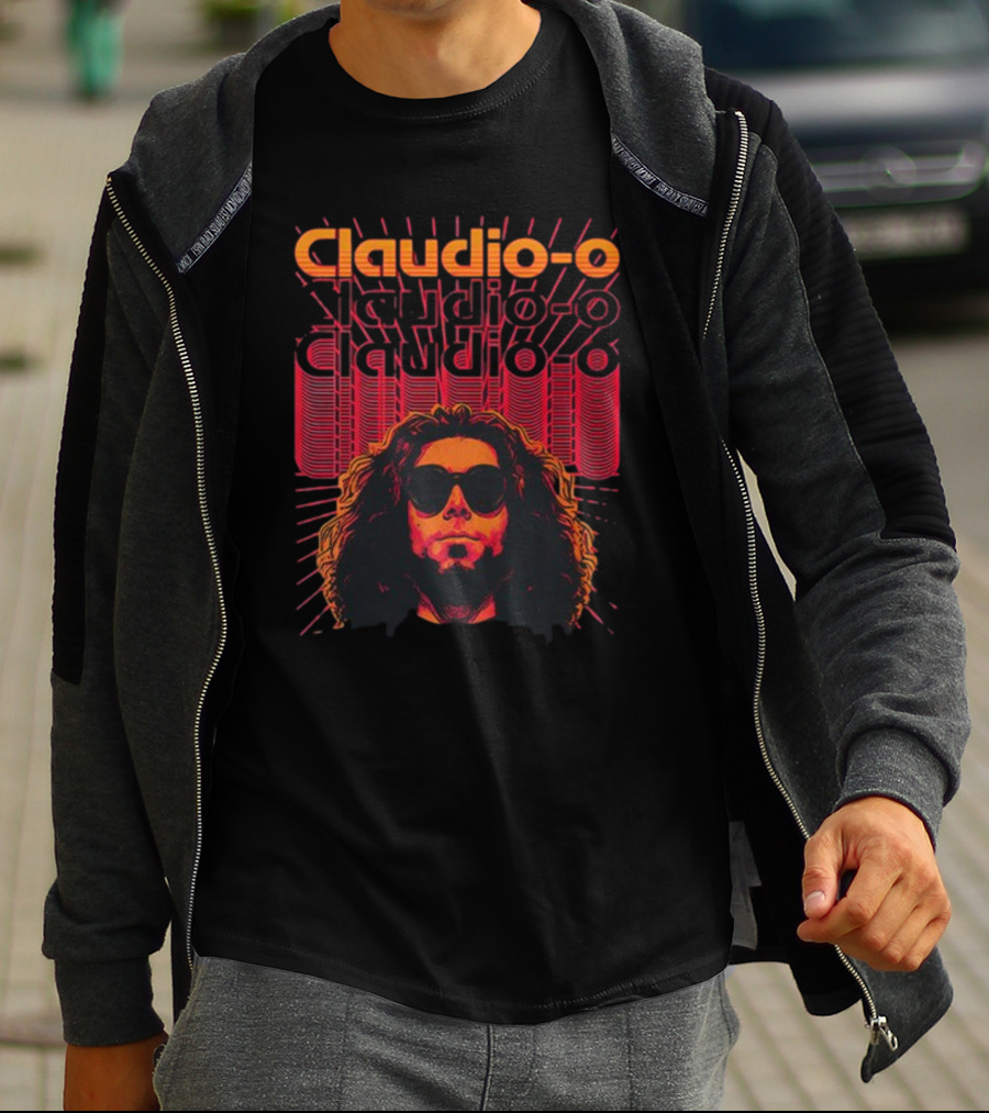 Claudio-O Retro Graphic Style With Sunburst And Sunglasses T-Shirt