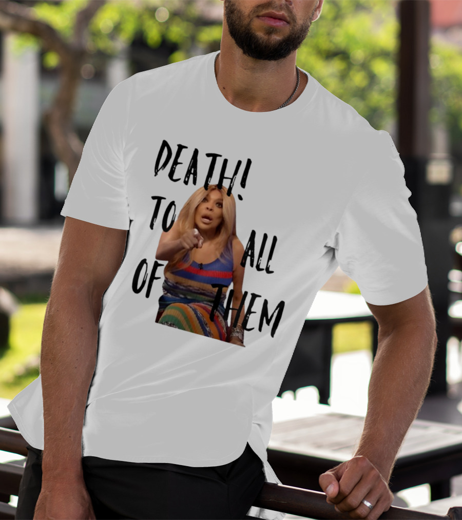 DEATH TO ALL OF THEM Pointing Woman In Colorful Dress T-Shirt
