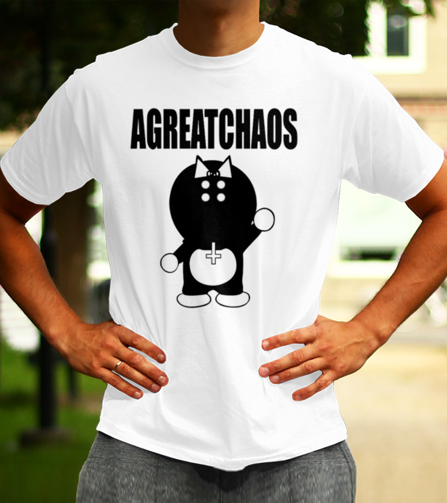 AGREATCHAOS Dark Figure With Bow And Cross T-Shirt