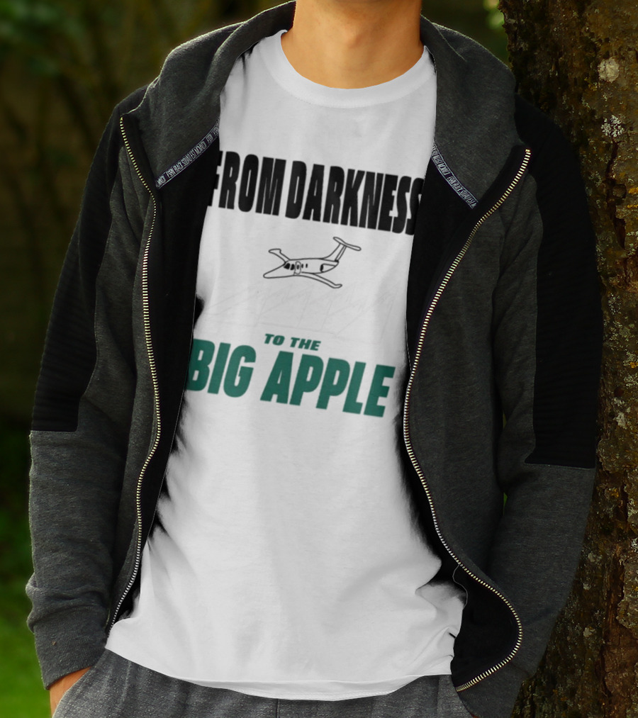 From Darkness To The Big Apple With Mountain And Plane T-Shirt