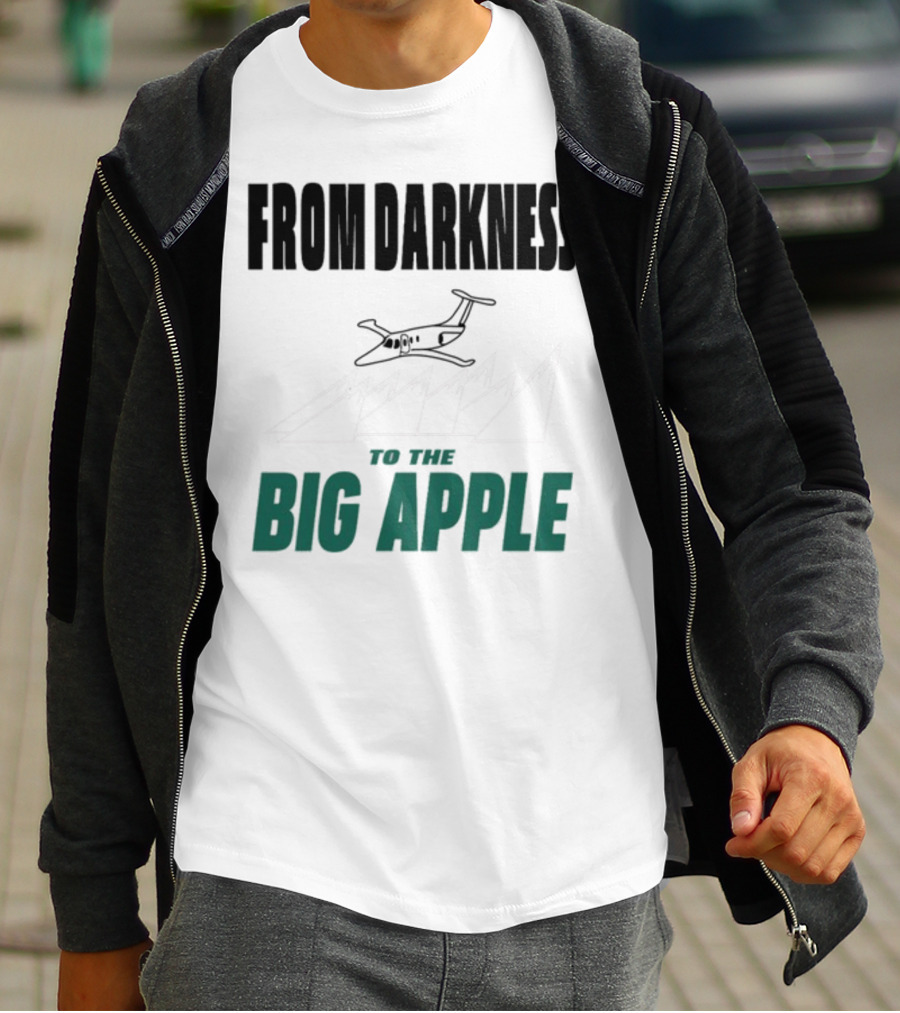 From Darkness To The Big Apple With Mountain And Plane T-Shirt