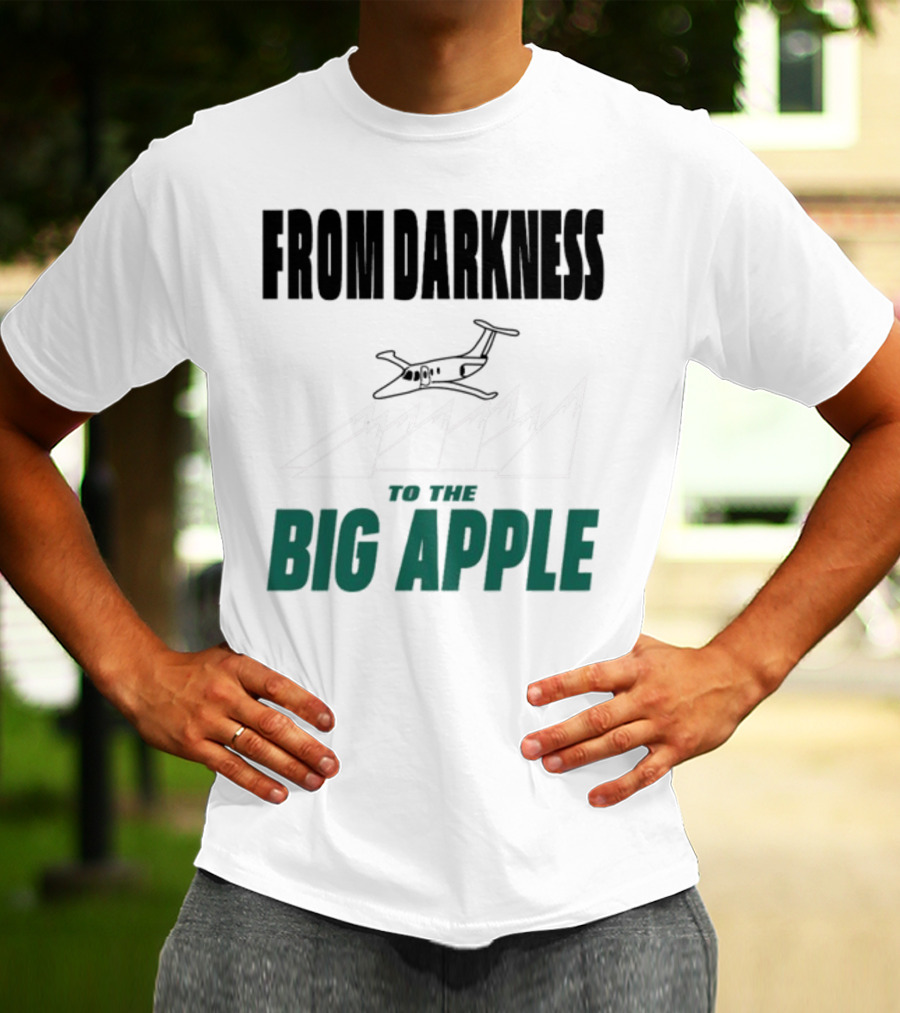 From Darkness To The Big Apple With Mountain And Plane T-Shirt