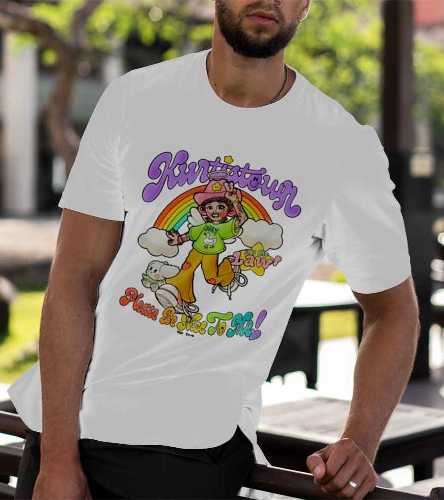 Kurtis Conner Kurtistown Please Be Nice To Me It's The Law Rainbow Character T-Shirt