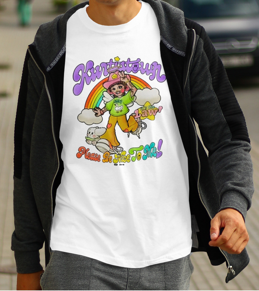 Kurtis Conner Kurtistown Please Be Nice To Me It's The Law Rainbow Character T-Shirt