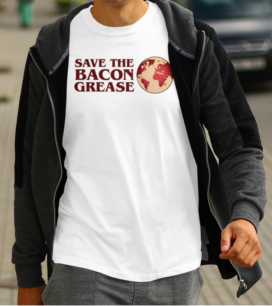SAVE THE BACON GREASE EARTH MAP T-Shirt