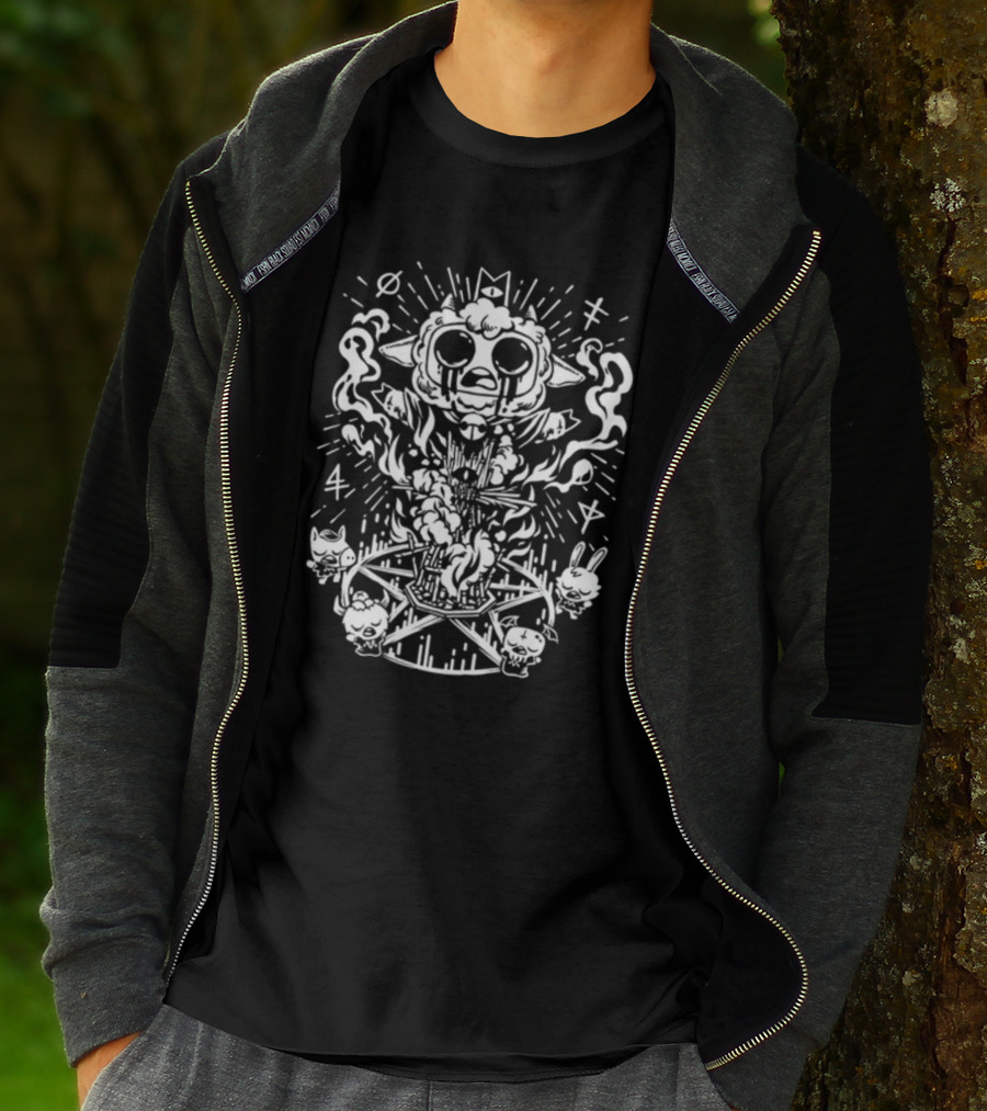 Fangamer Bonfire Ritual Cult Of The Lamb Pentagram Ritual Characters T-Shirt
