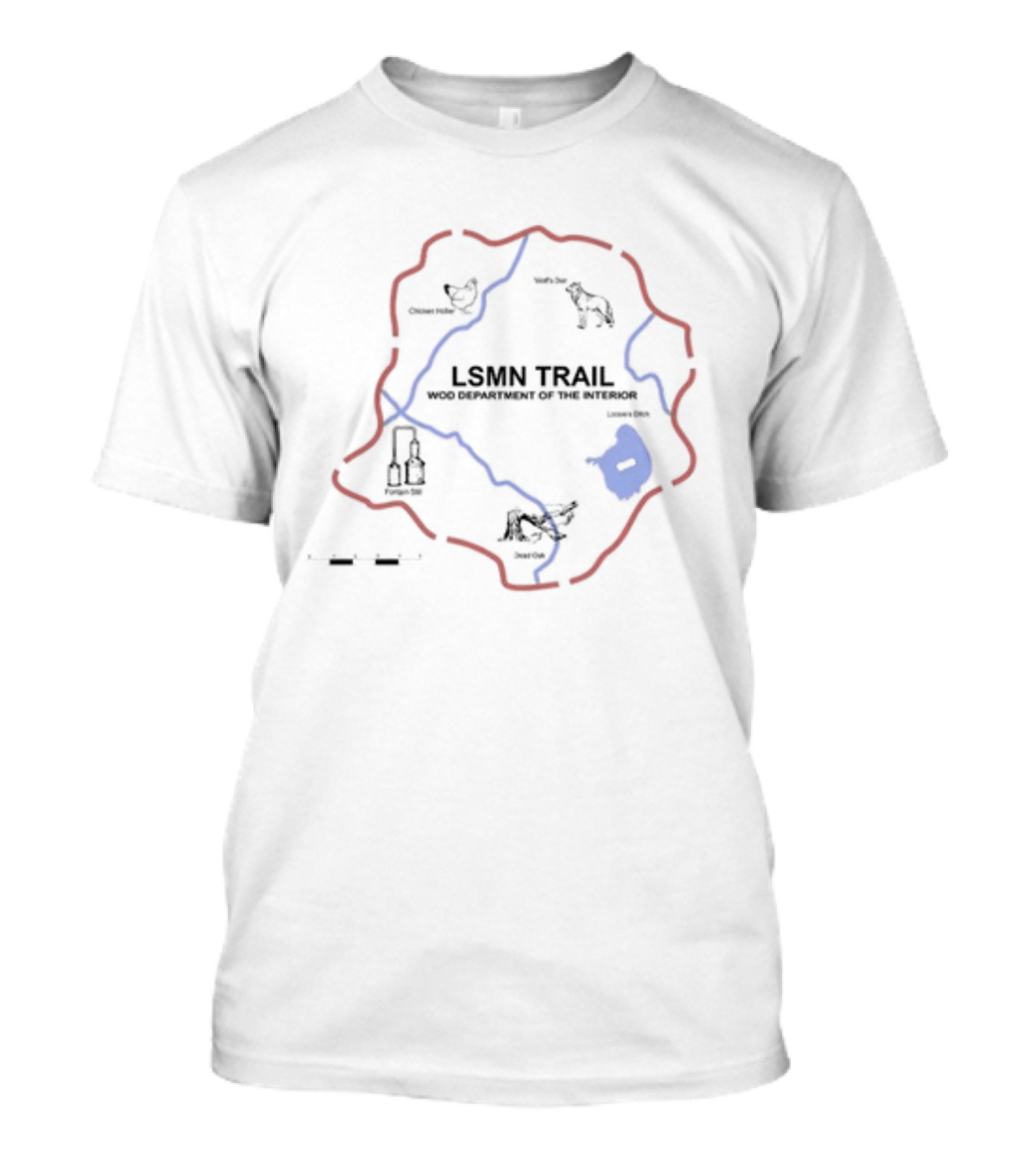 LSMN Trail WOD Department Of The Interior Chicken Hole North Bar Center Ball Western Trail T-Shirt
