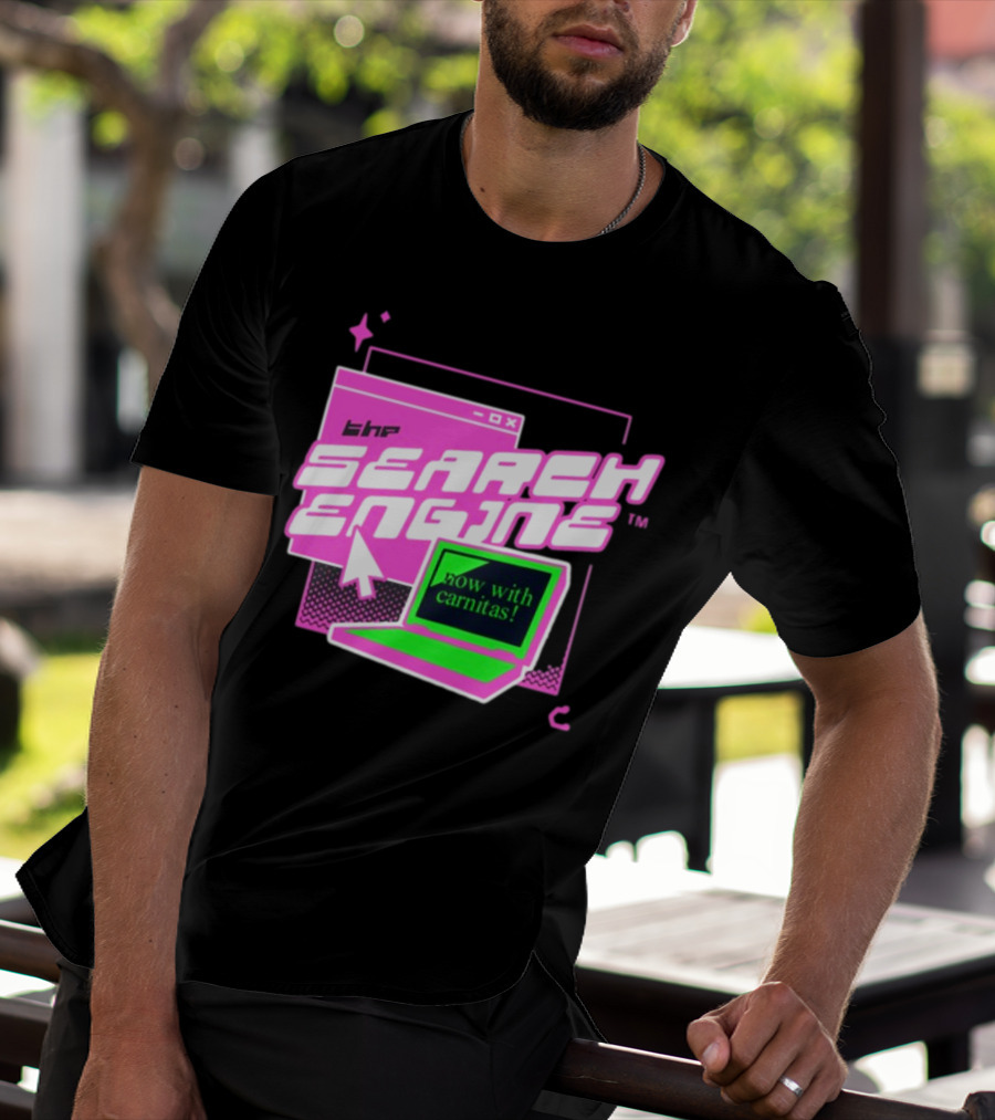 The Search Engine Now With Carnitas Neon Retro Computer Graphics T-Shirt