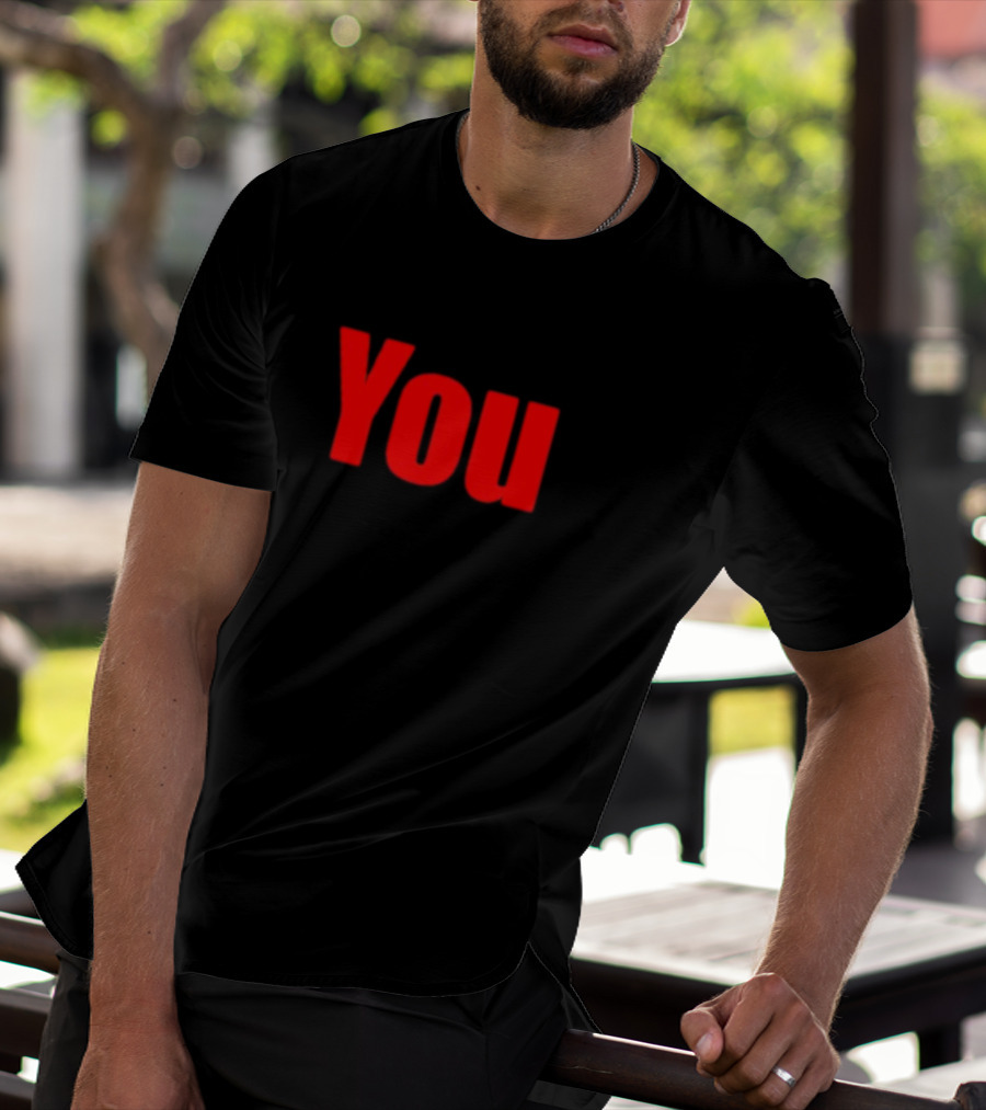 Ideogram; You-Red Print Text In T-Shirt