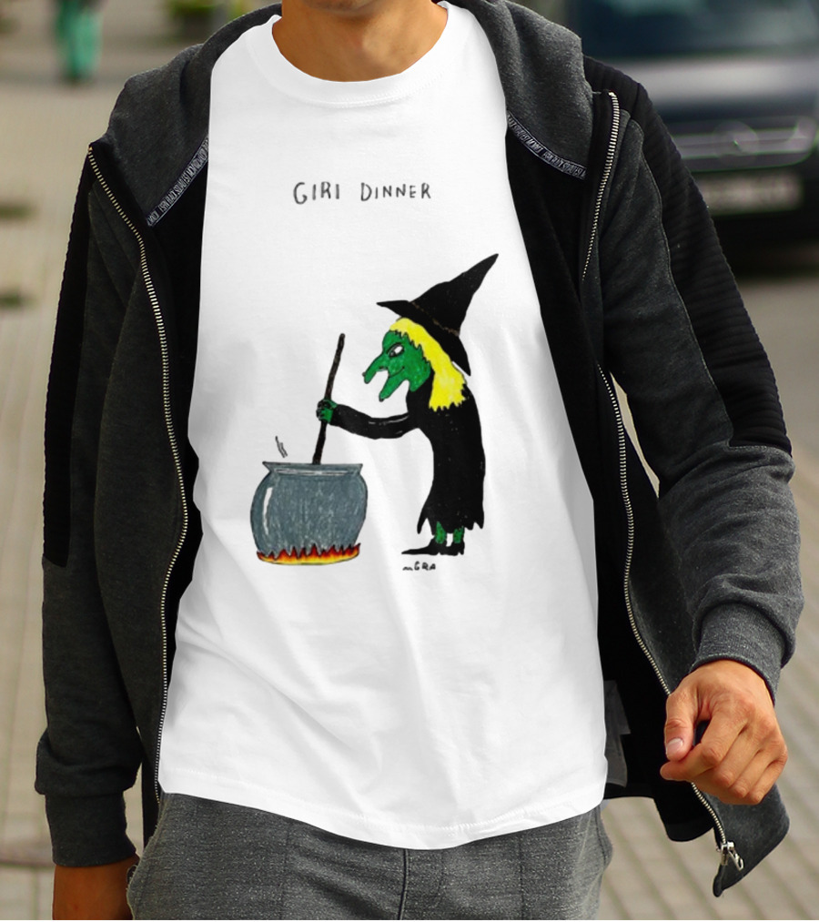 Matt Gray Girl Dinner Witch Cauldron Brewing T-Shirt