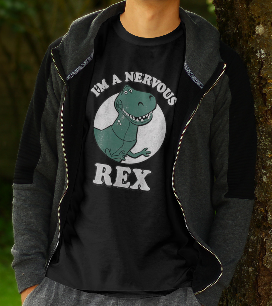I'm A Nervous Rex Dinosaur Illustrated T-Rex T-Shirt