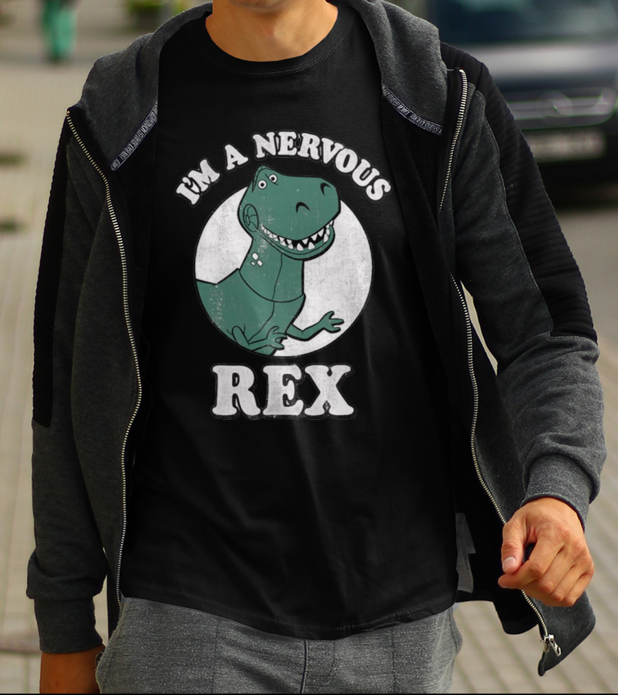 I'm A Nervous Rex Dinosaur Illustrated T-Rex T-Shirt