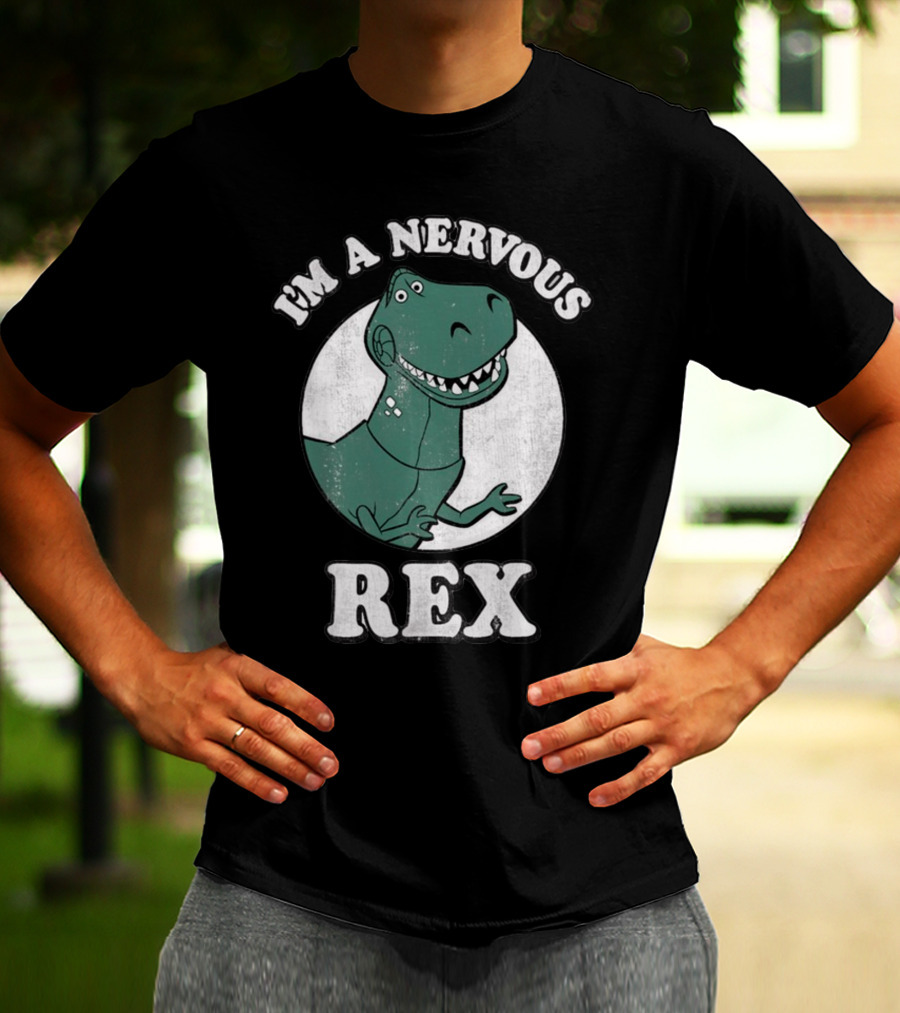 I'm A Nervous Rex Dinosaur Illustrated T-Rex T-Shirt