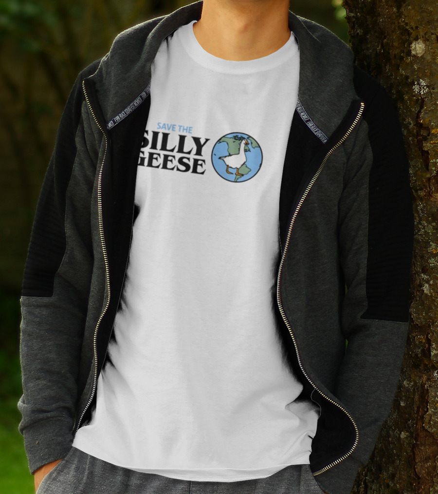 SAVE THE SILLY GEESE Earth Globe Goose T-Shirt