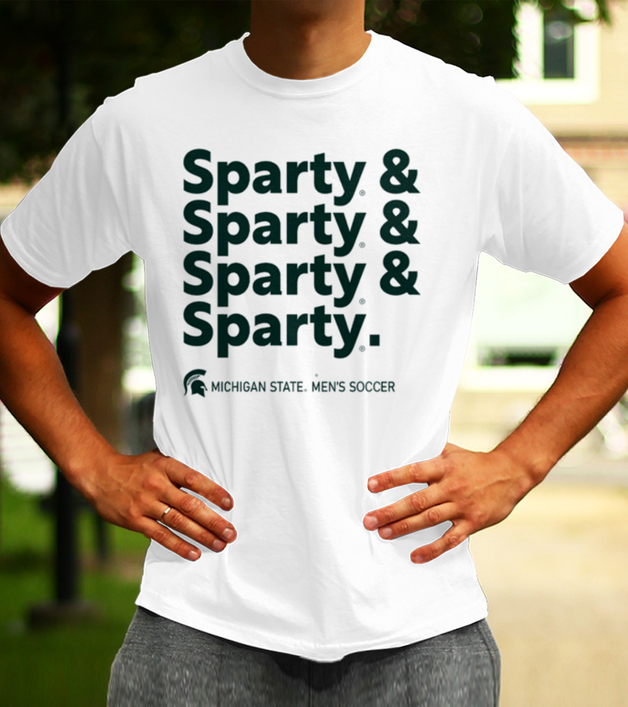 Sparty And Sparty And Sparty And Sparty Michigan State Men's Soccer T-Shirt