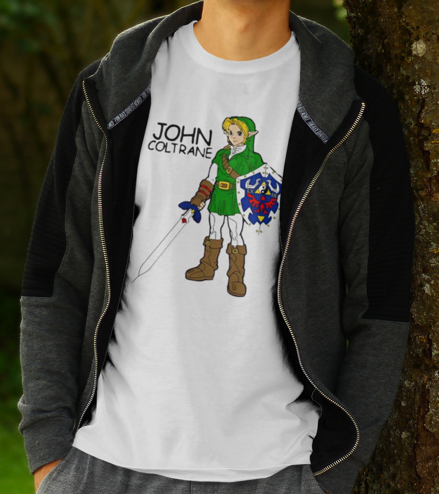JOHN COLTRANE Lxix Apparel Zelda Inspired Character With Sword And Shield T-Shirt