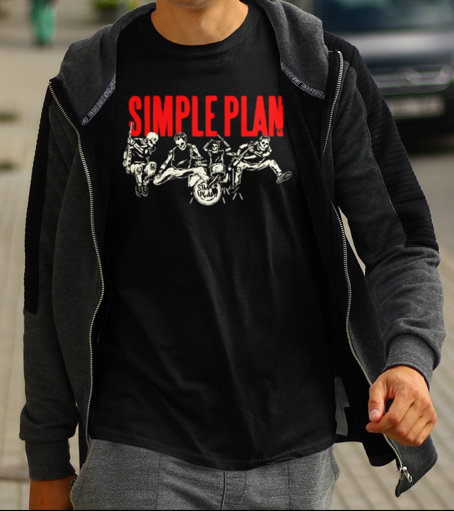 Simple Plan Band Skeletons Performance T-Shirt