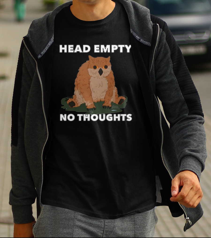 Elvengraces Head Empty No Thoughts Owl Image T-Shirt
