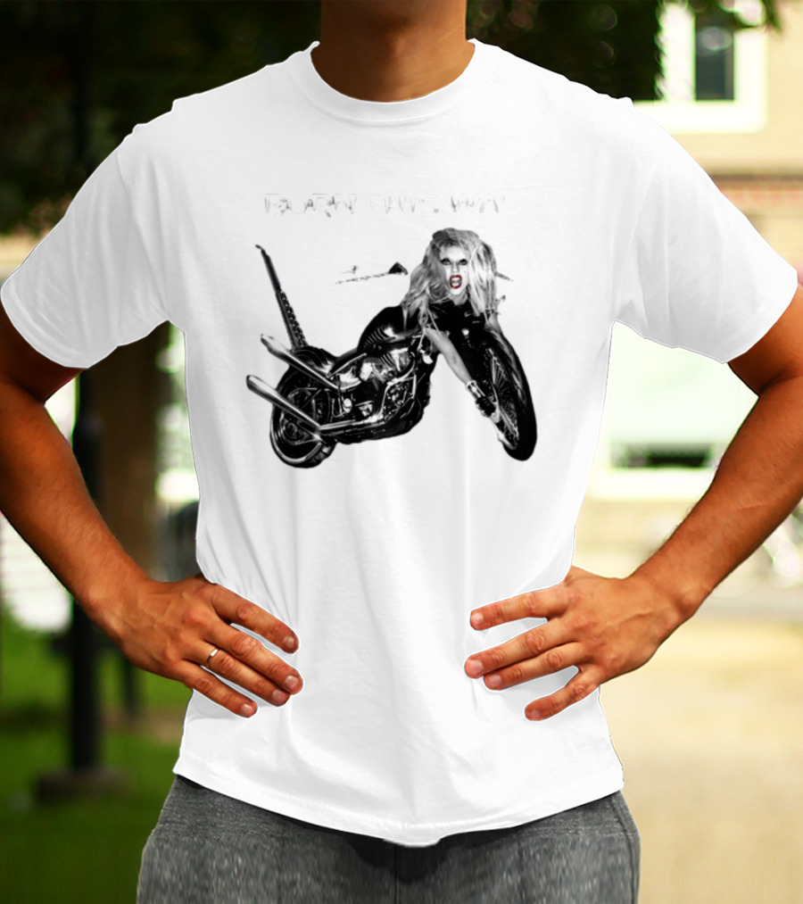 Born This Way Album Motorcycle Lady Gaga T-Shirt