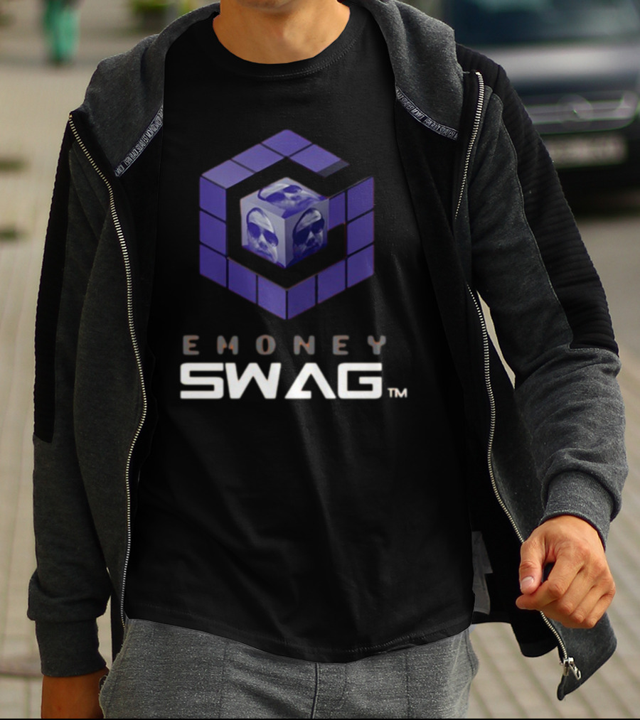 Erobb221 Emoney Swag Cube Design With Purple Blocks T-Shirt