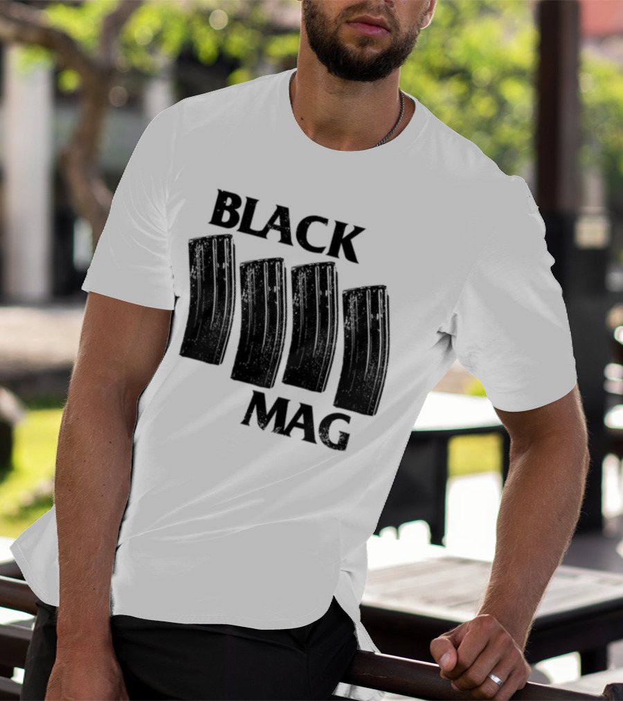 Black Mag Donut Operator Four Magazines T-Shirt