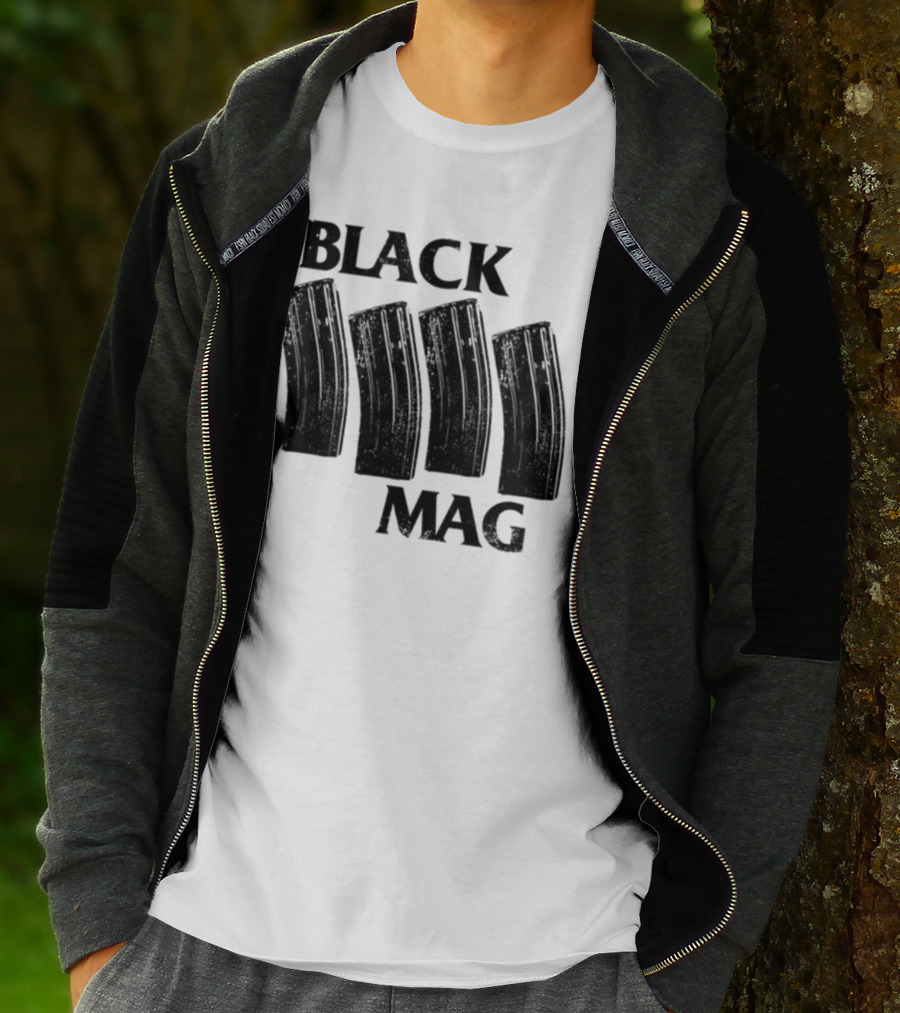 Black Mag Donut Operator Four Magazines T-Shirt