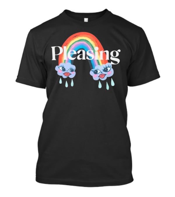 Pleasing Rainbow Clouds With Teardrops And Smiling Faces T-Shirt