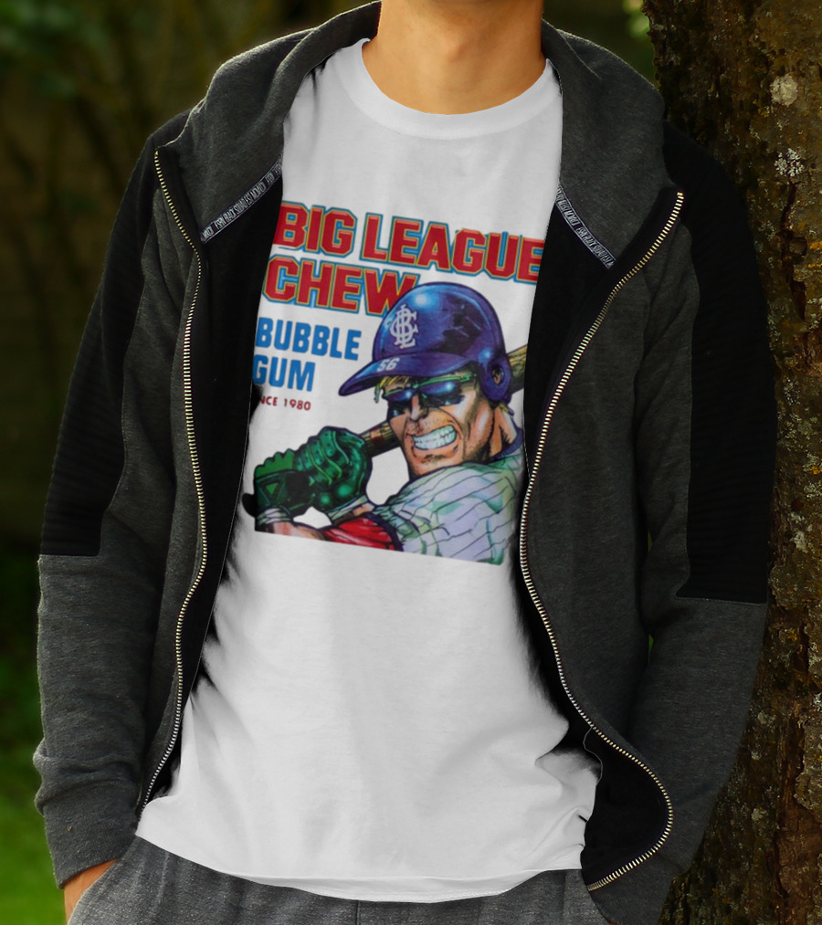 Big League Chew Bubble Gum Since 1980 Baseball Player T-Shirt