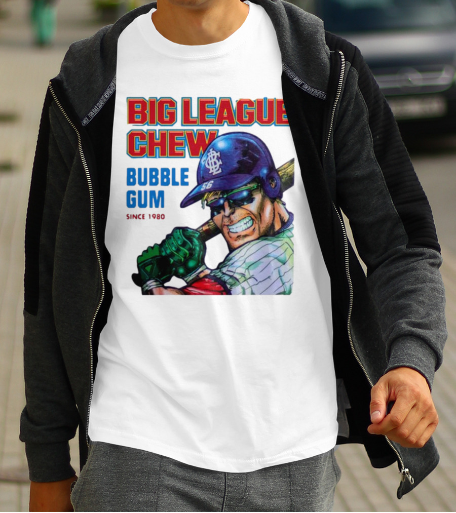 Big League Chew Bubble Gum Since 1980 Baseball Player T-Shirt