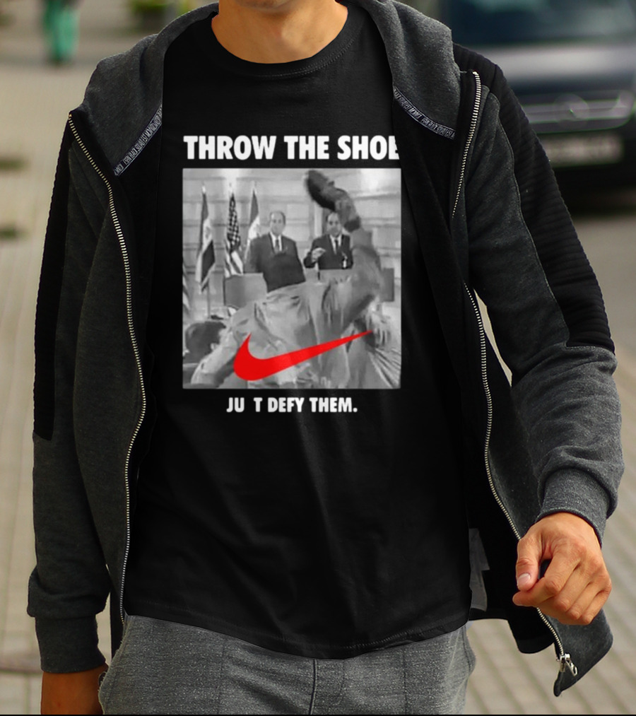 Throw The Shoe Just Defy Them Parody Bloodedthebrave T-Shirt
