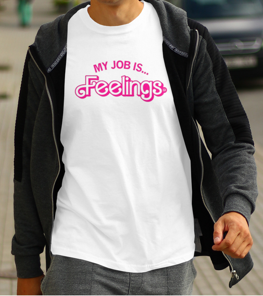 Raygun My Job Is Feelings Feelings Text In Pink T-Shirt
