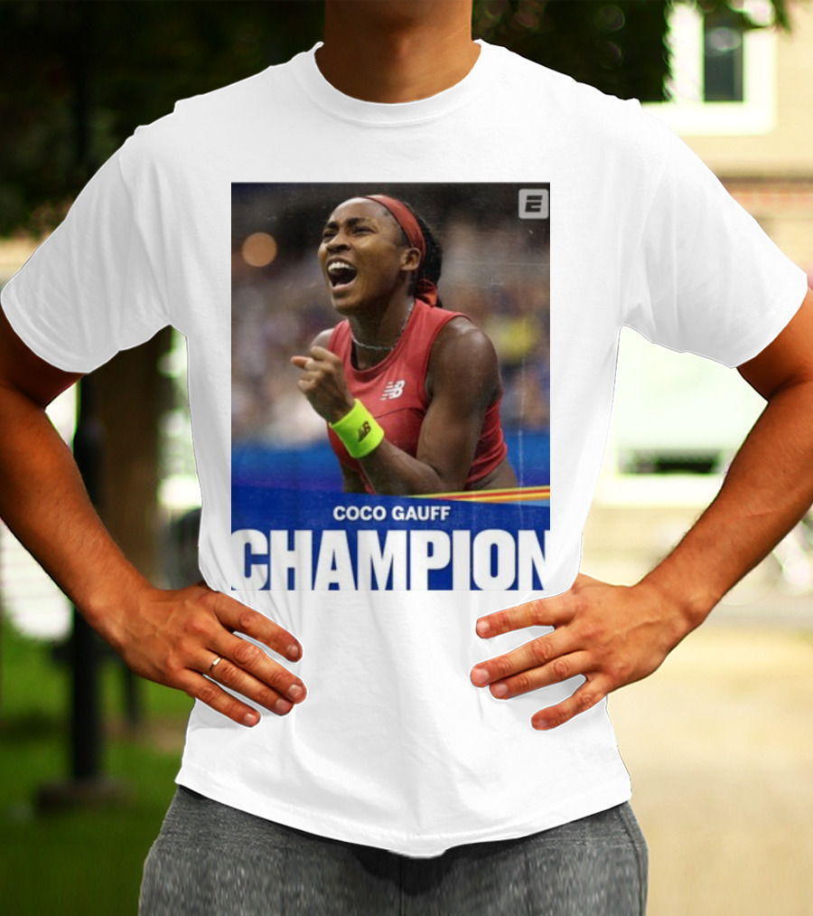 Coco Gauff Champion ESPN Tennis New Balance T-Shirt