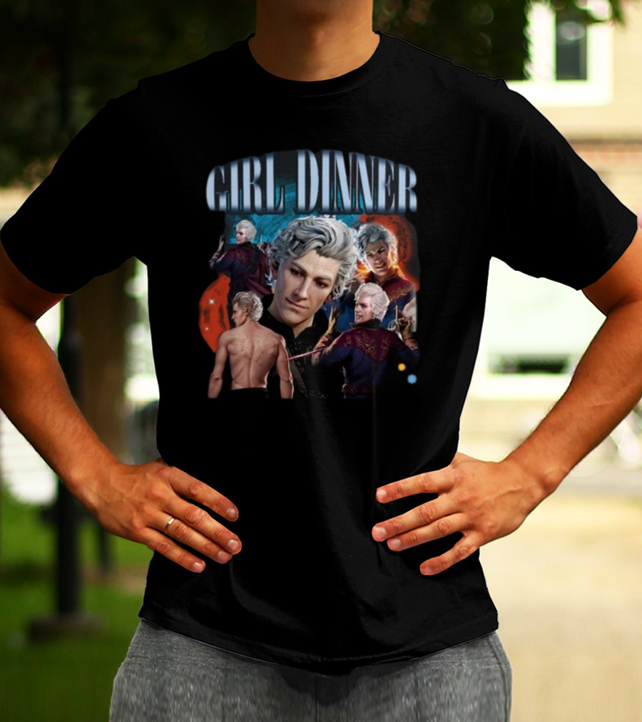 Girl Dinner Astarion Baldur's Gate 3 Character Collage T-Shirt