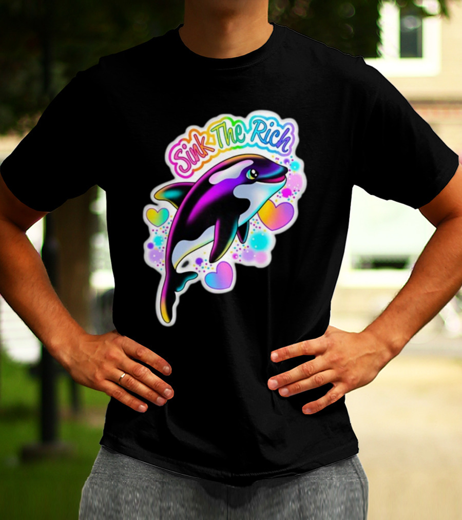 Sink The Rich Theartsyalien Bigcartel Colorful Orca Hearts T-Shirt