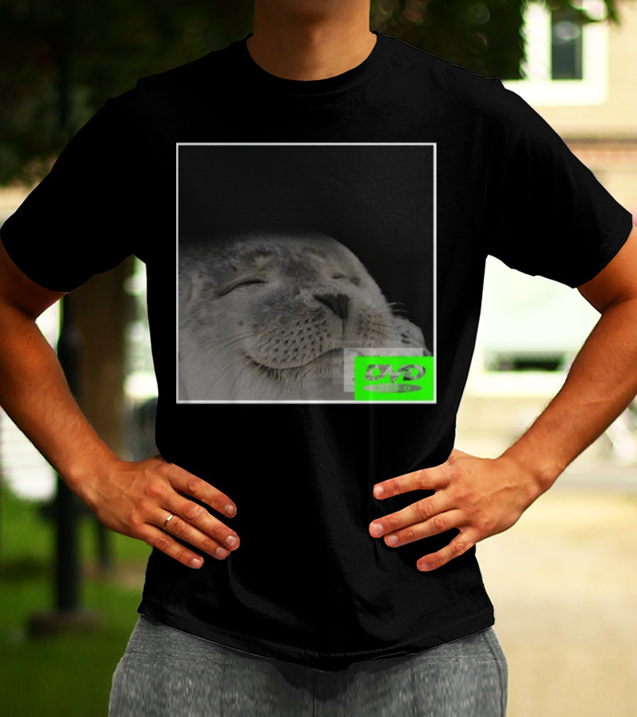 Bouncing DVD Hits Corner Idle Screen Meme Relaxed Seal T-Shirt