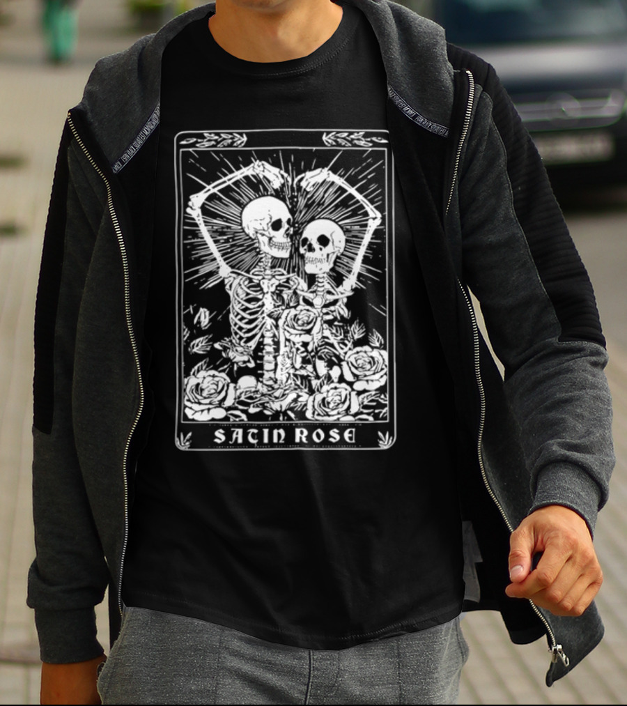 Coolane Skeleton Satin Rose Sacin Thermal Lined T-Shirt