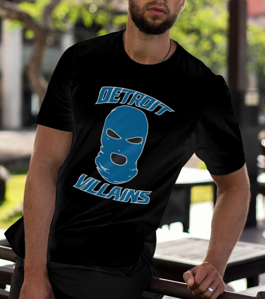 Detroit Villains Blue Mask T-Shirt