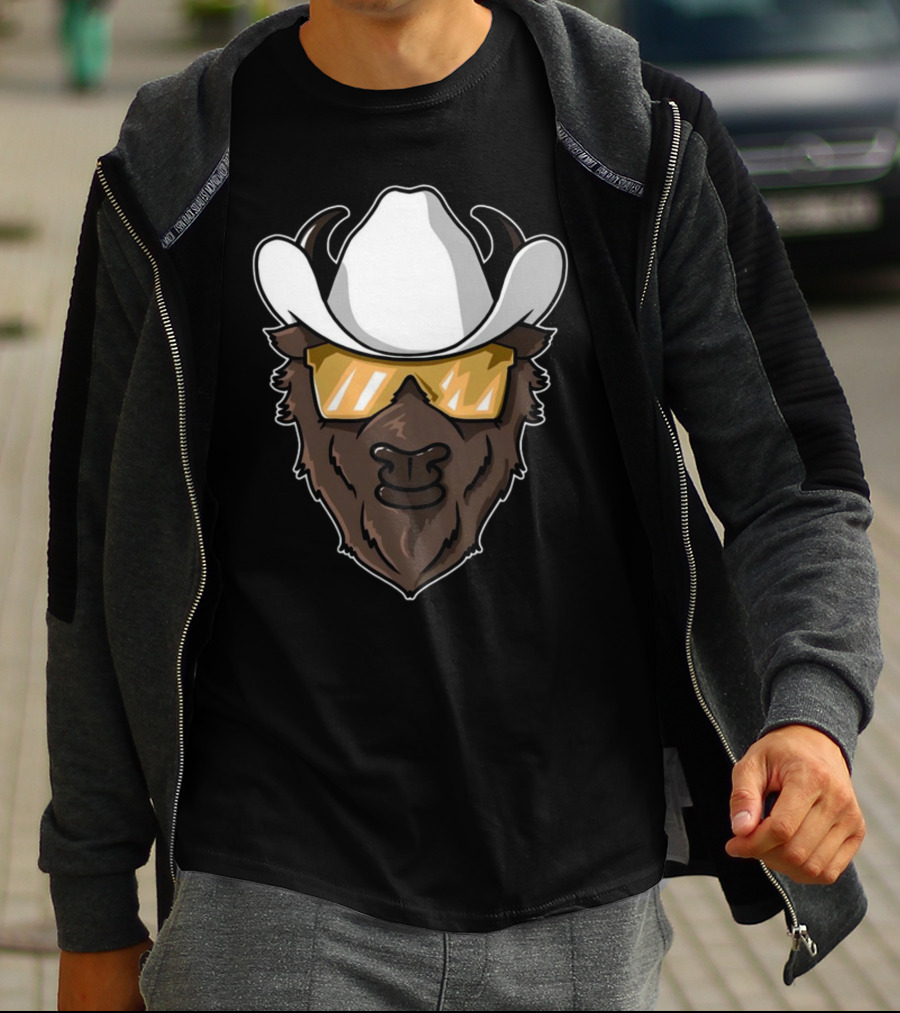 Colorado Buffalo Cowboy Hat And Sunglasses T-Shirt