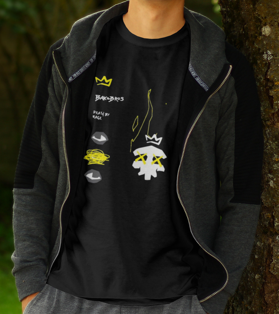 Baka Bros Death By Rage Family Crown Skull T-Shirt