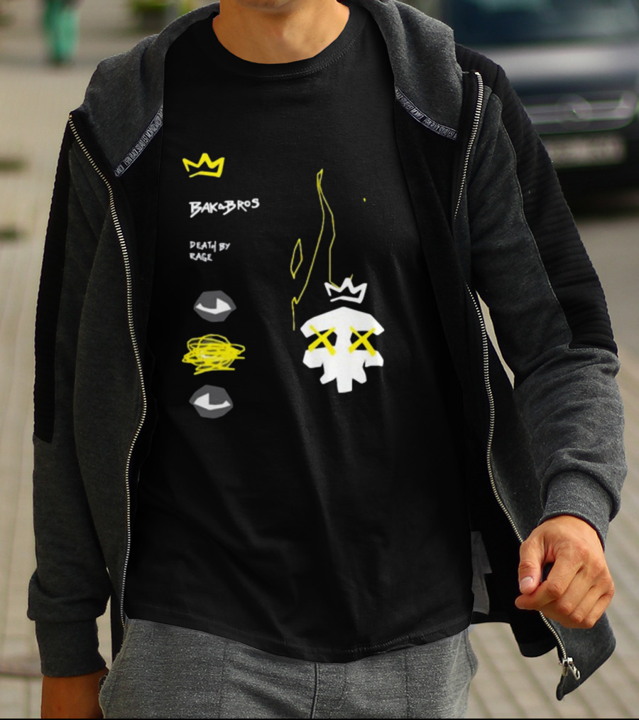 Baka Bros Death By Rage Family Crown Skull T-Shirt