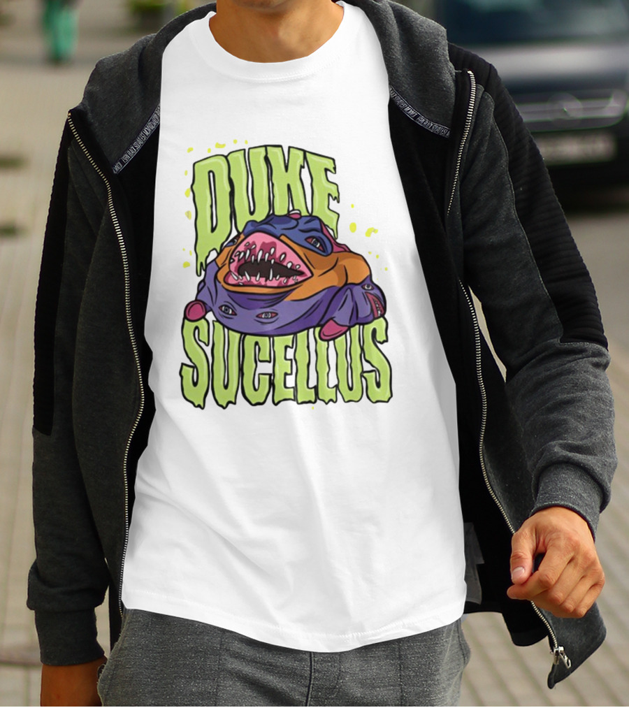 Duke Sucellus Multicolored Creature With Sharp Teeth T-Shirt